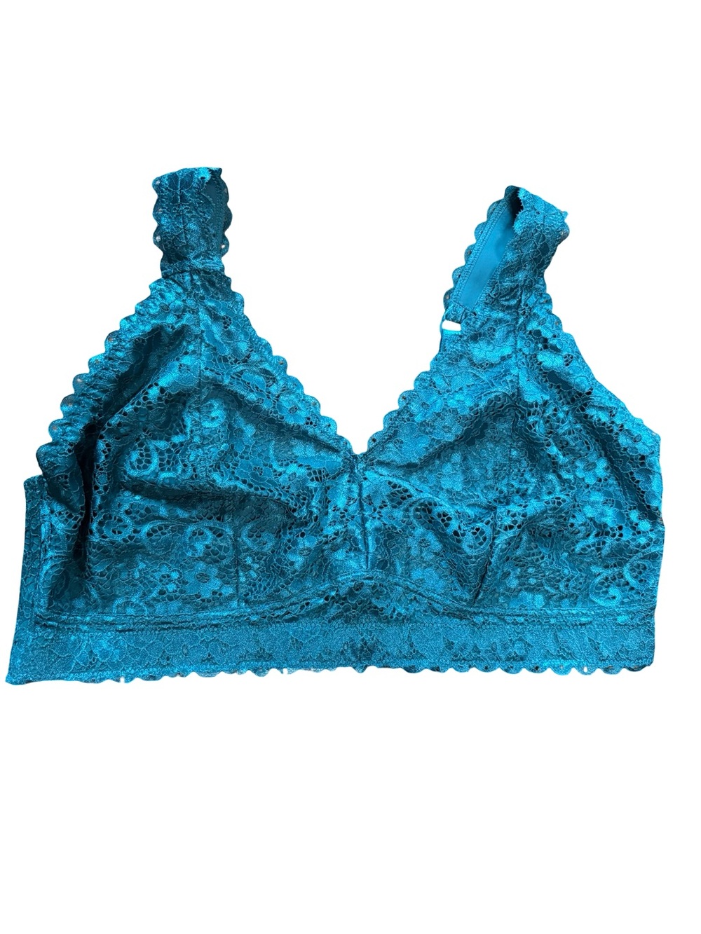 Parfait 42E Teal Lace Wireless Soft Cup Racerback Hook & Eye Bralette